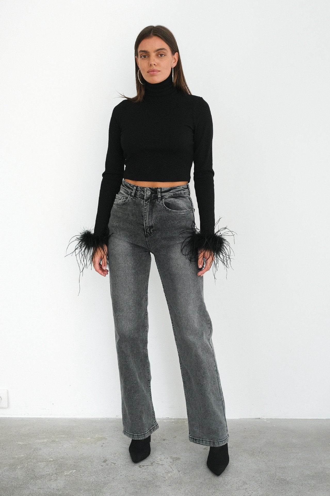 Apphia Tüylü Balıkçı Yaka Kazak