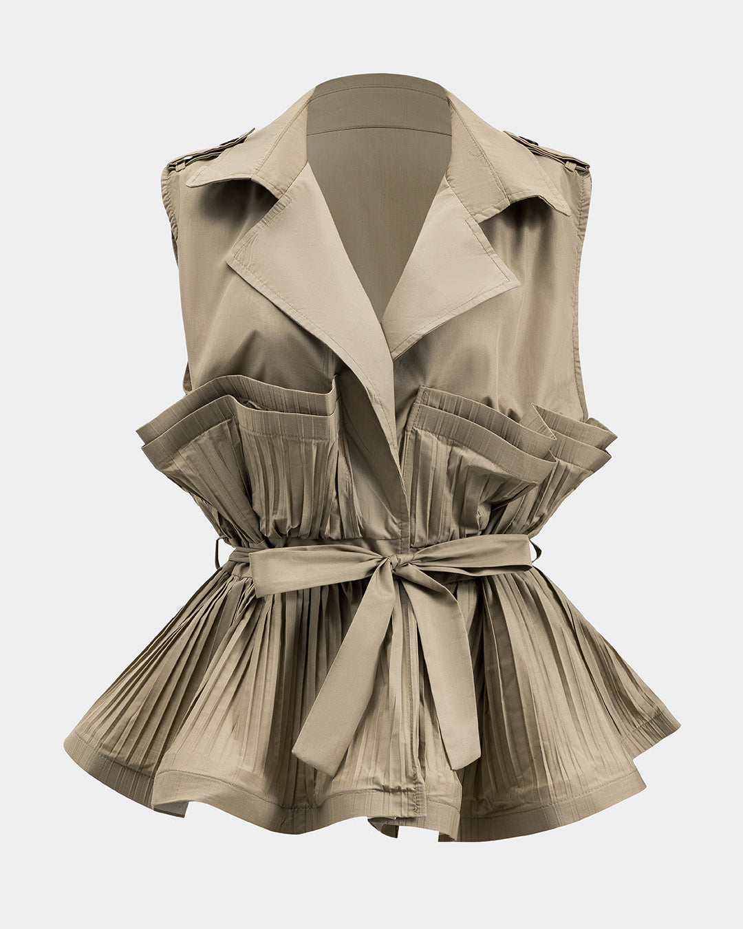 Pileli Volanlı Bağcıklı Ceket