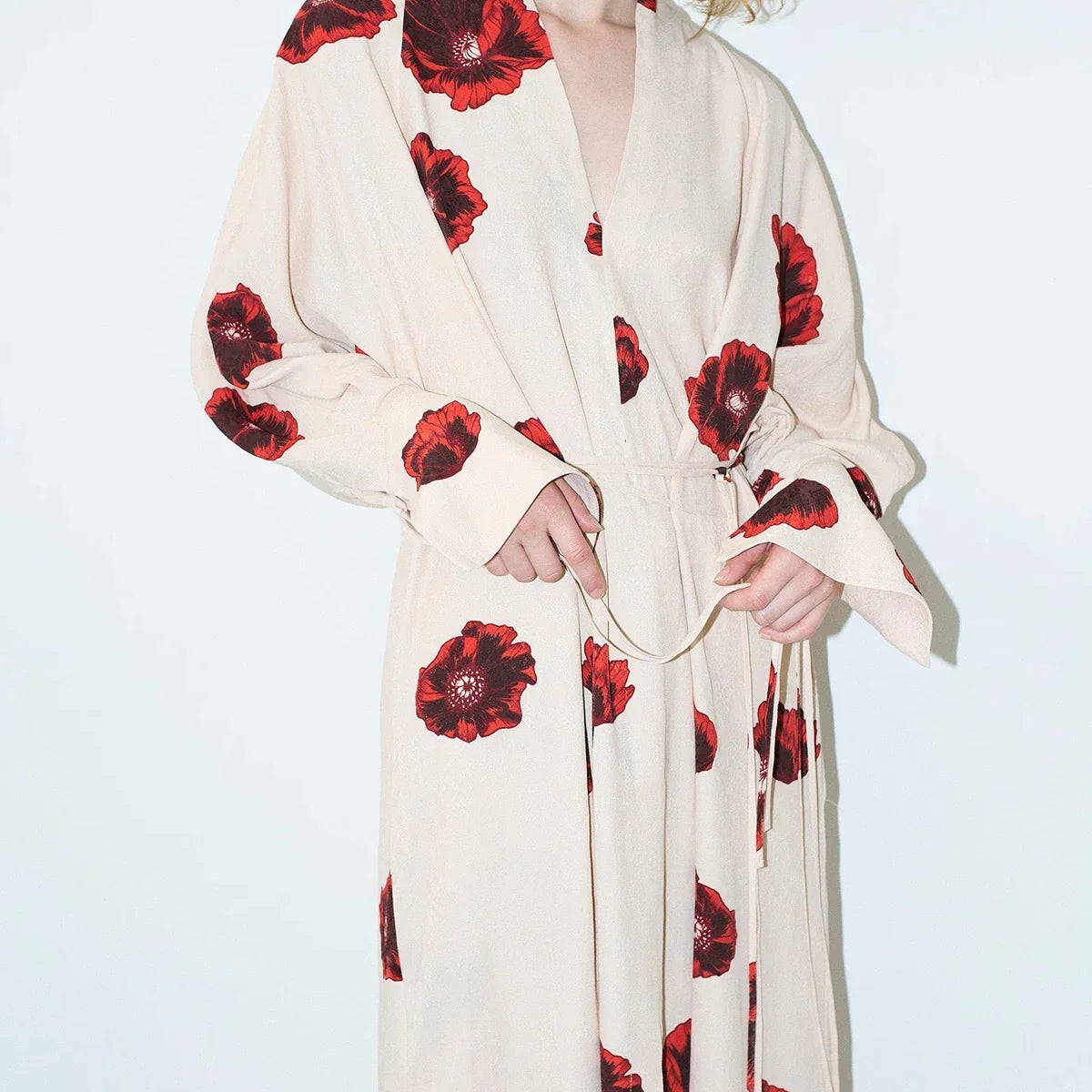 Crimson Bloom Kimono Set