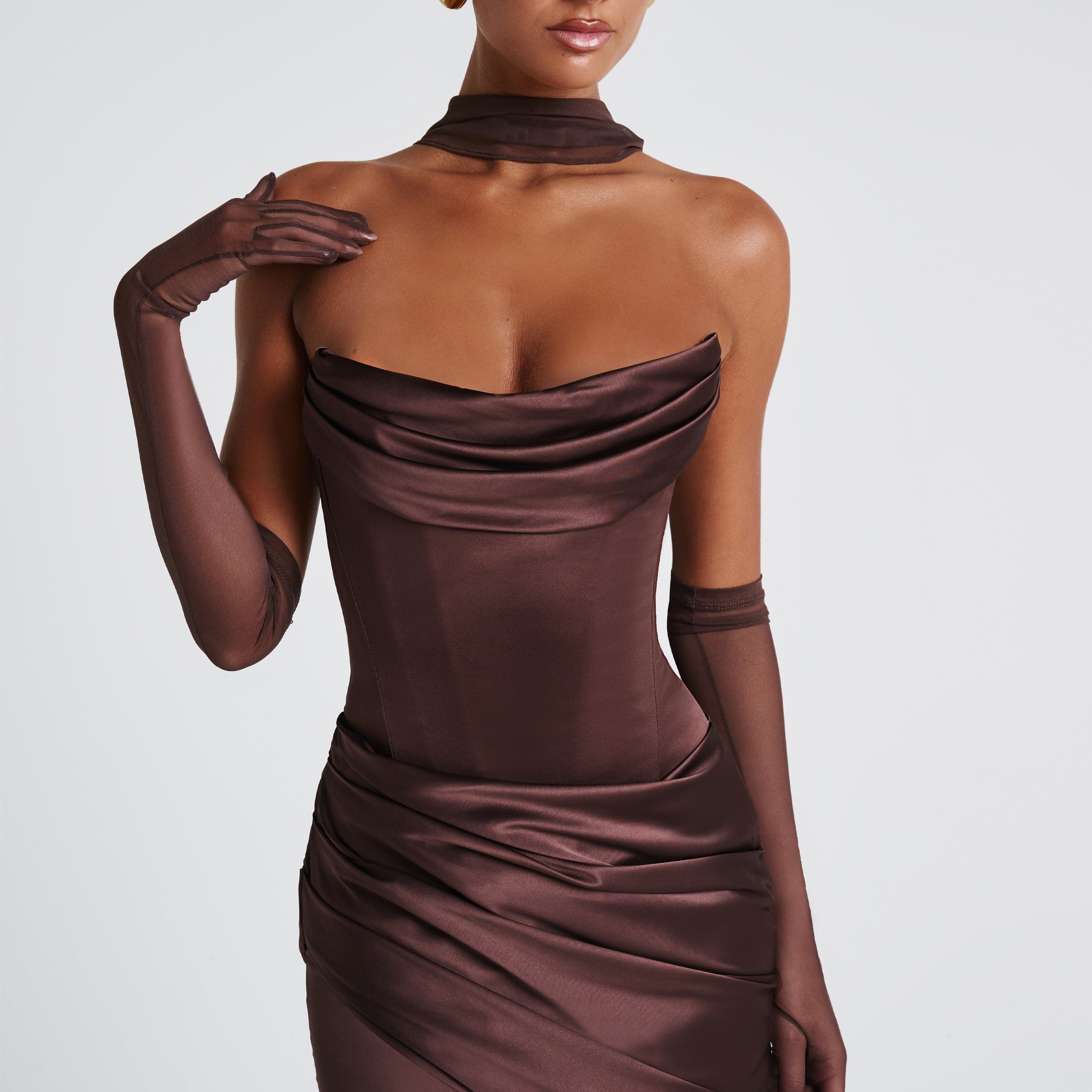 Ely Maxi Elbise – Plum Brown