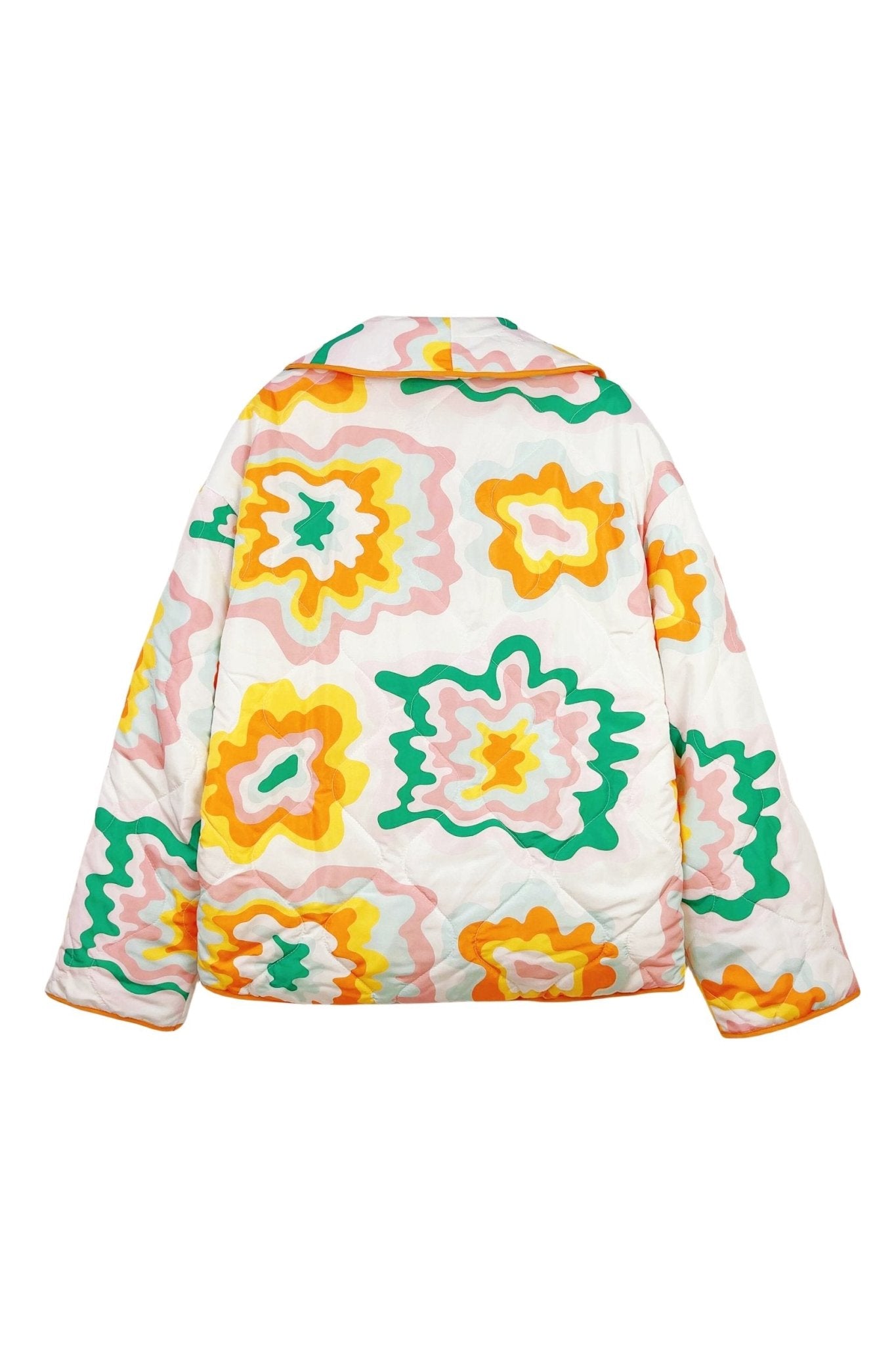 Elma Baskılı Kapitone Şişme Ceket