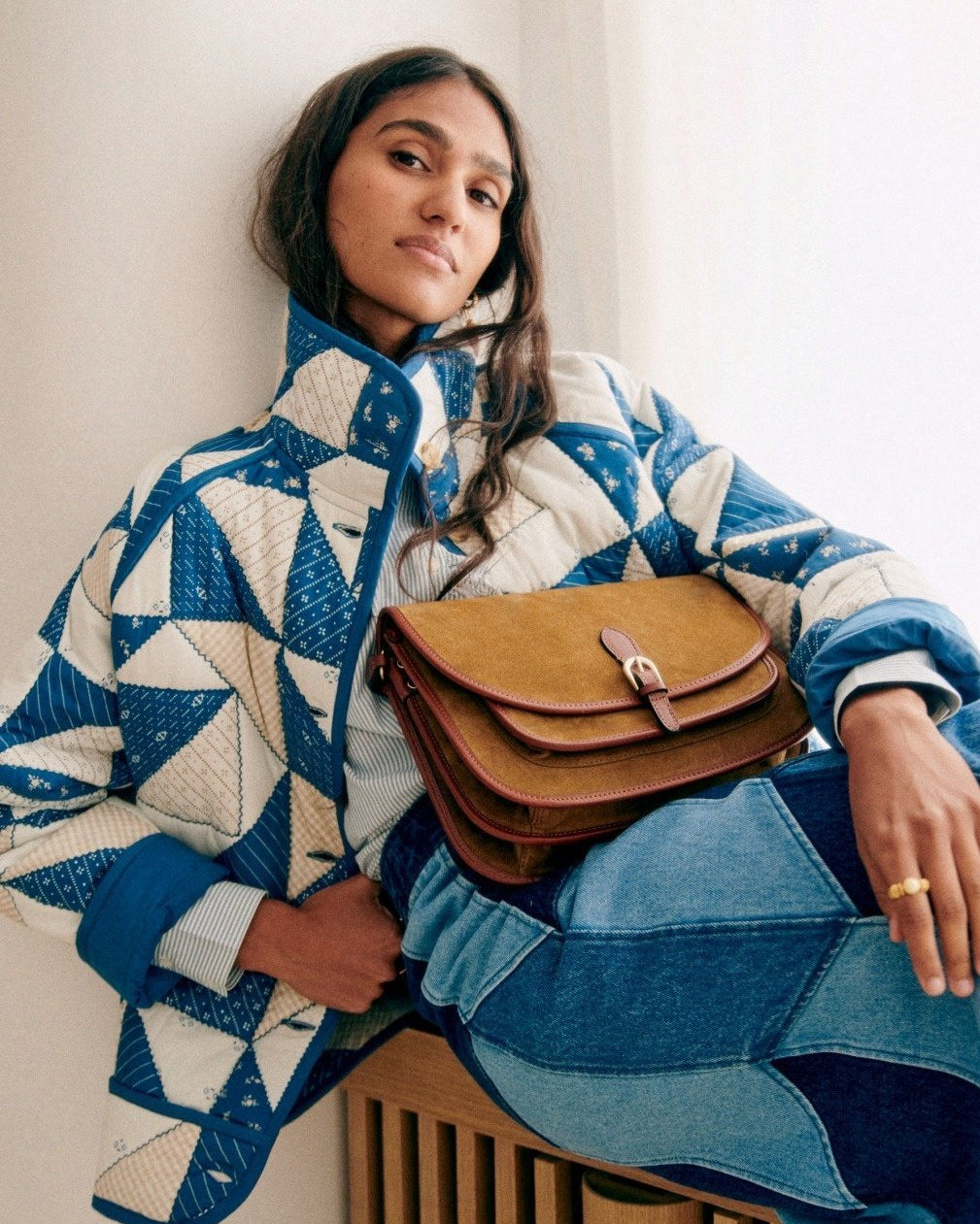 Hadley Geometrik Baskılı Kapitone Şişme Ceket