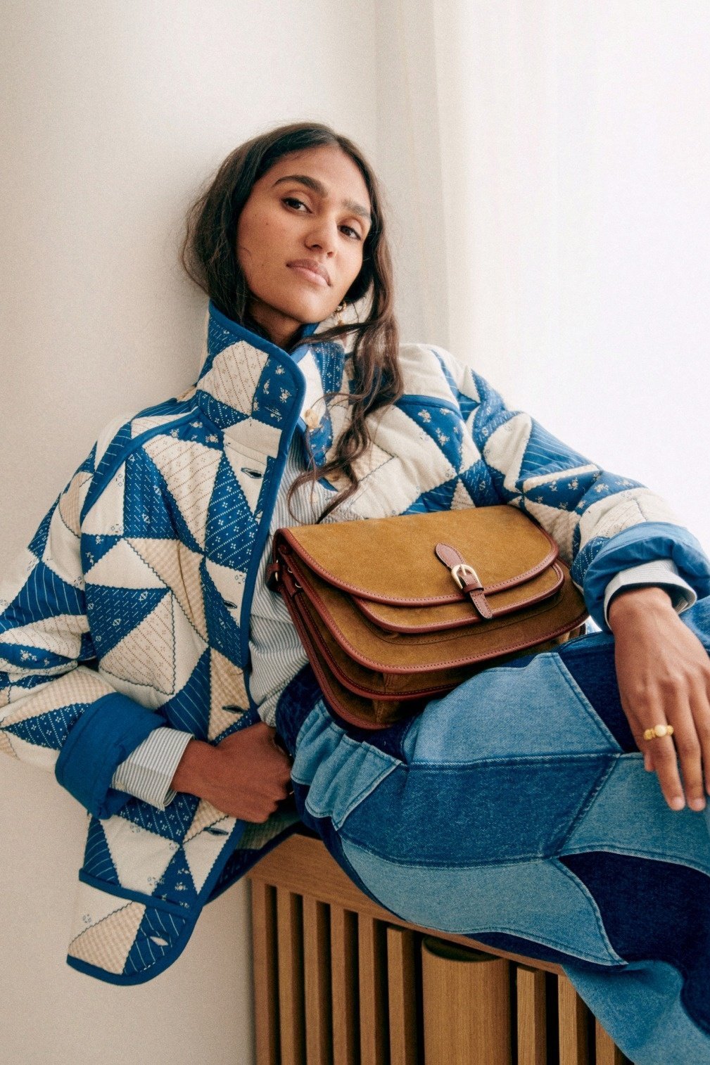 Hadley Geometrik Baskılı Kapitone Şişme Ceket