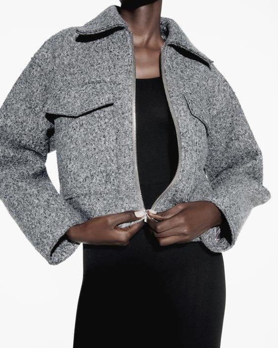 Polo Yaka Kısa Ceket