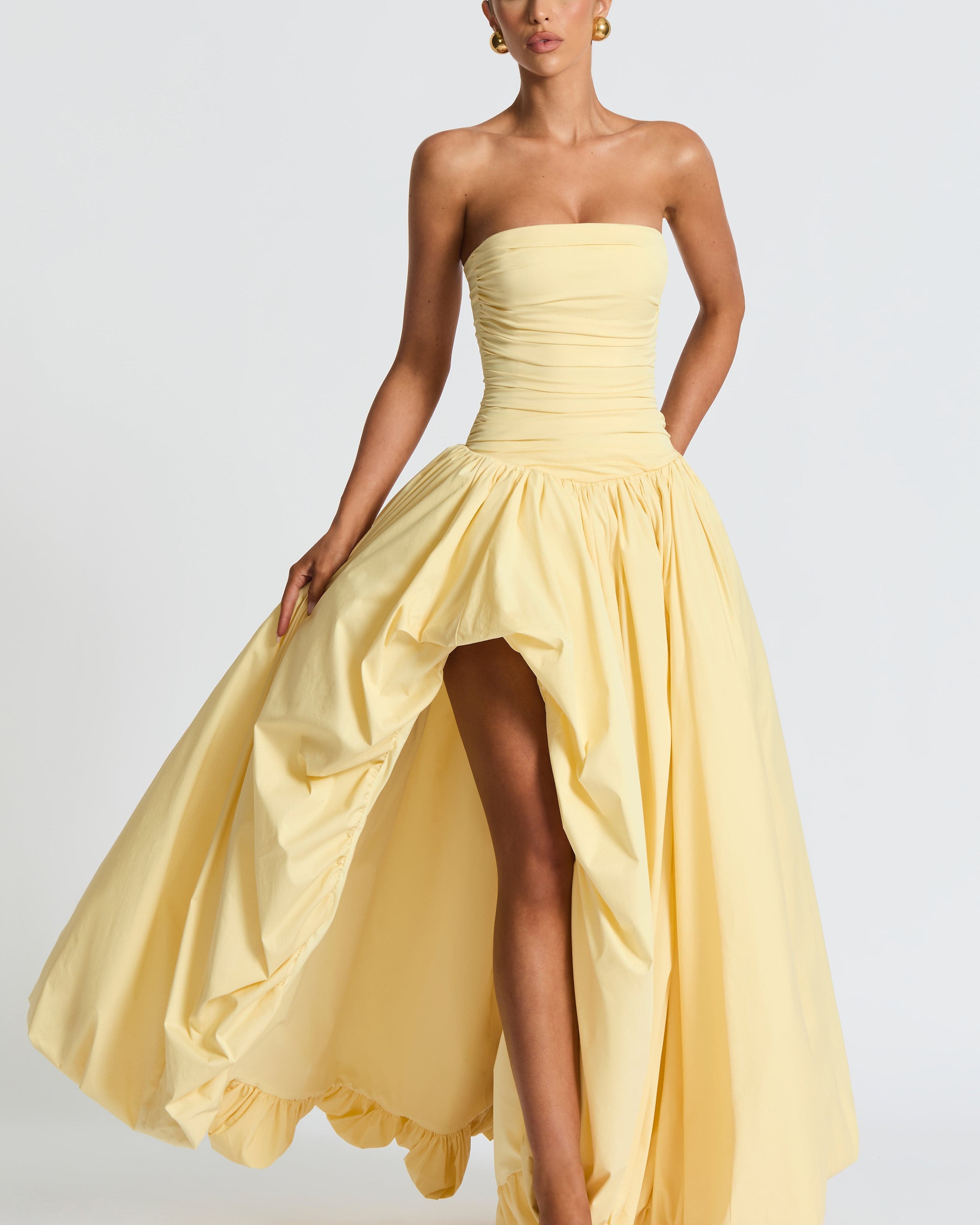 Jillian Maxi Elbise – Limon Sarısı