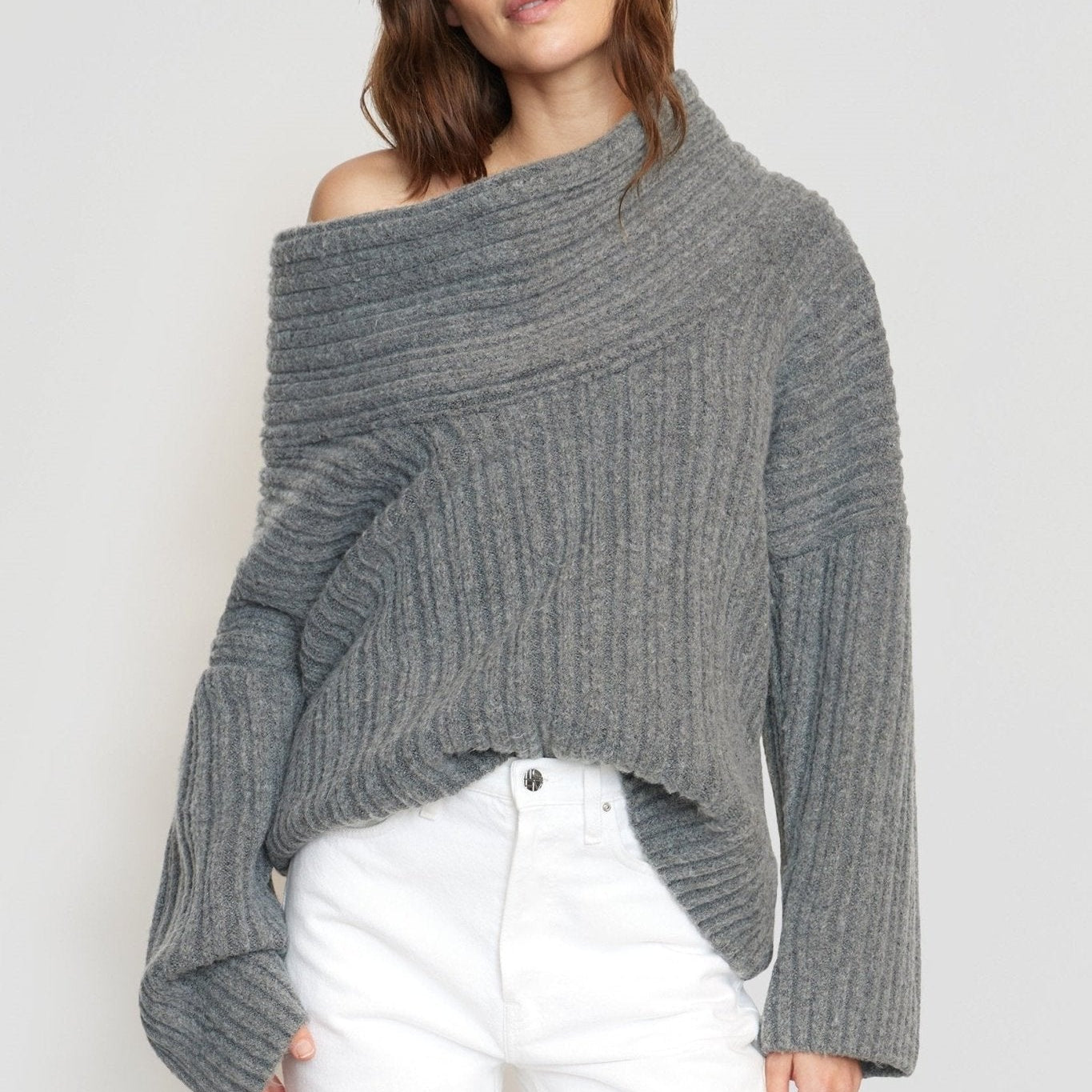 Lucille Asimetrik Yaka Kazak