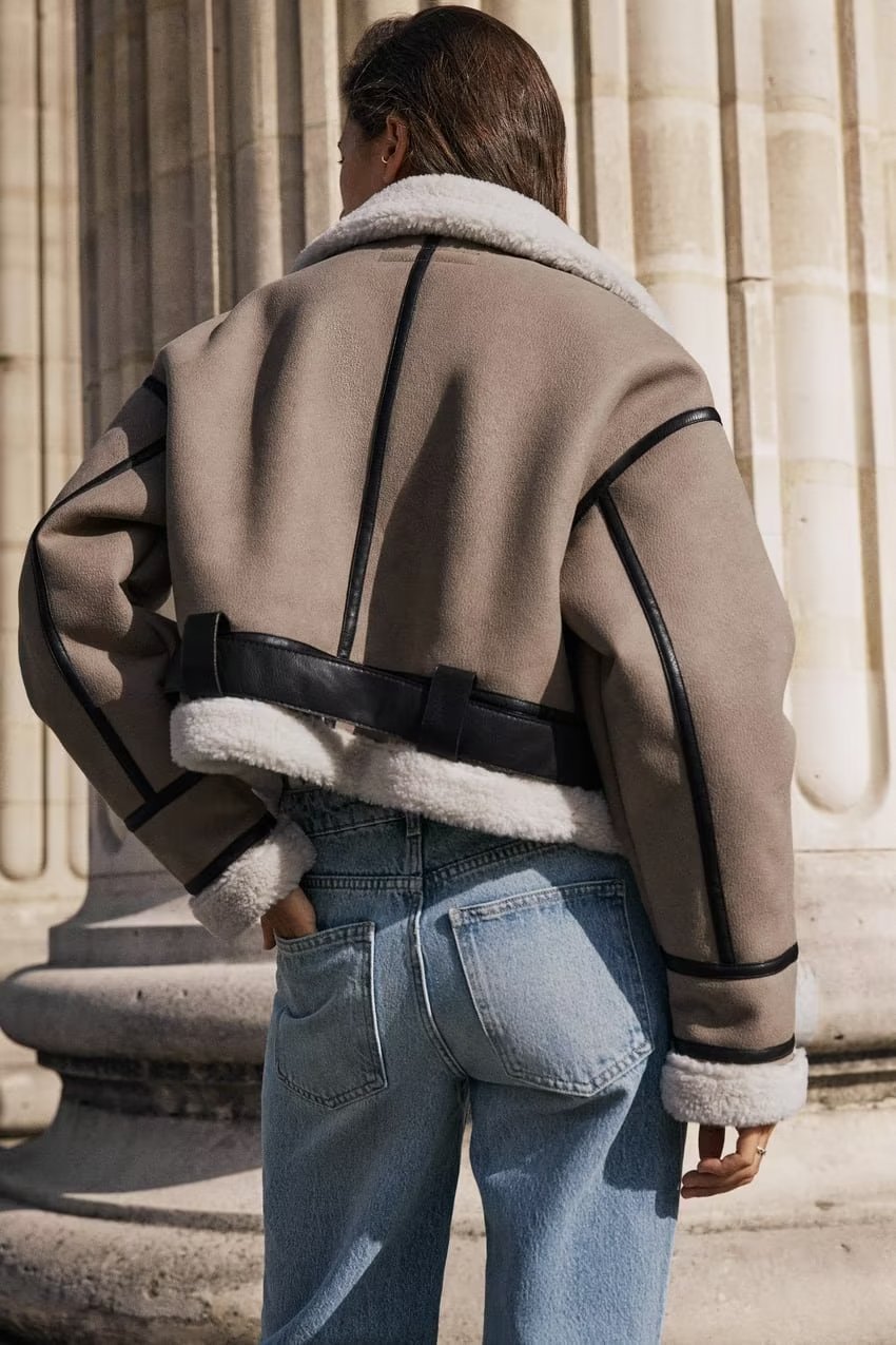 Maureen Kuşaklı Kontrast Kürklü Ceket