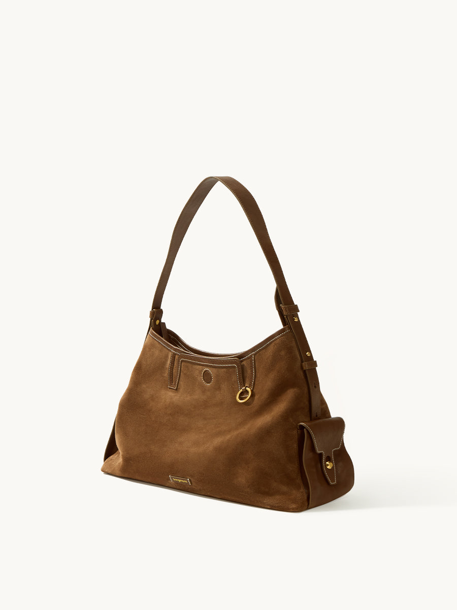 Loreva Large Hobo Çanta - Süet taba