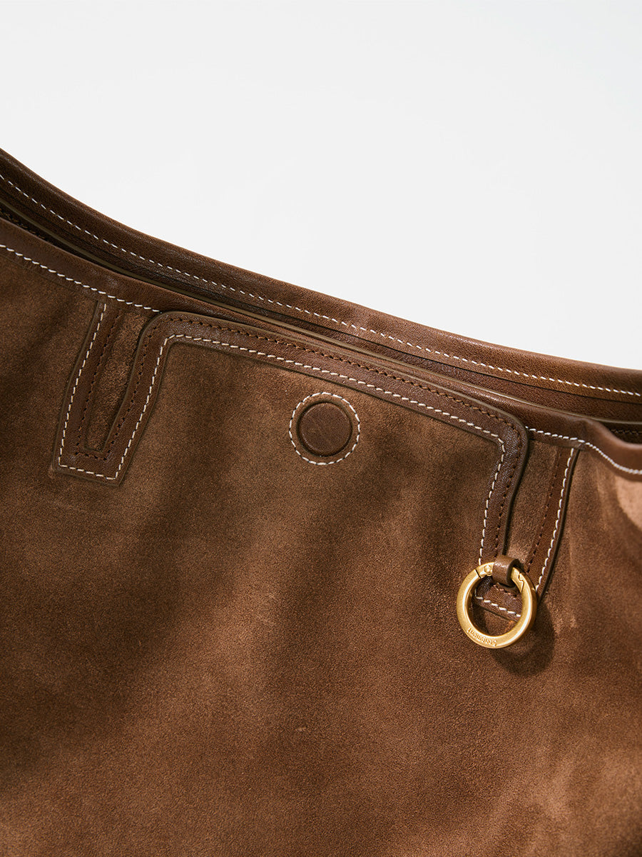 Loreva Large Hobo Çanta - Süet taba