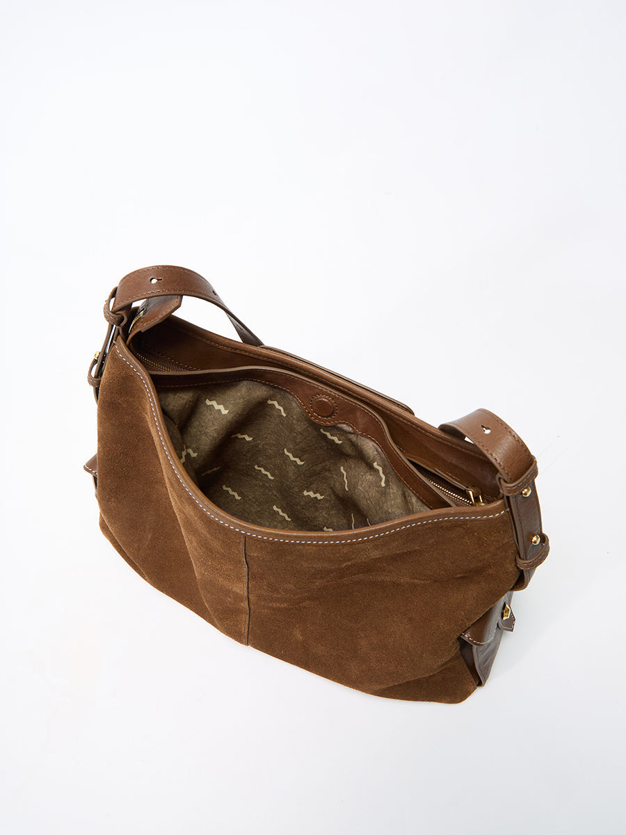 Loreva Large Hobo Çanta - Süet taba