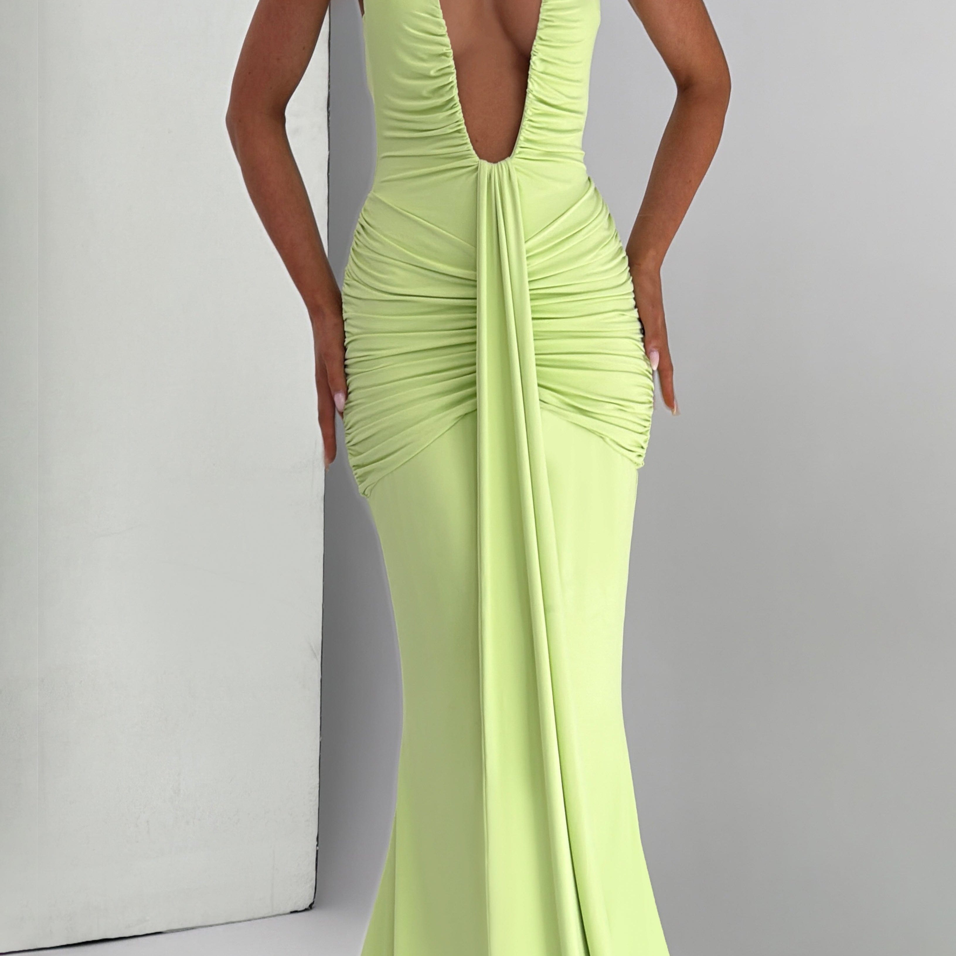 Rosetta Maxi Elbise – Lime