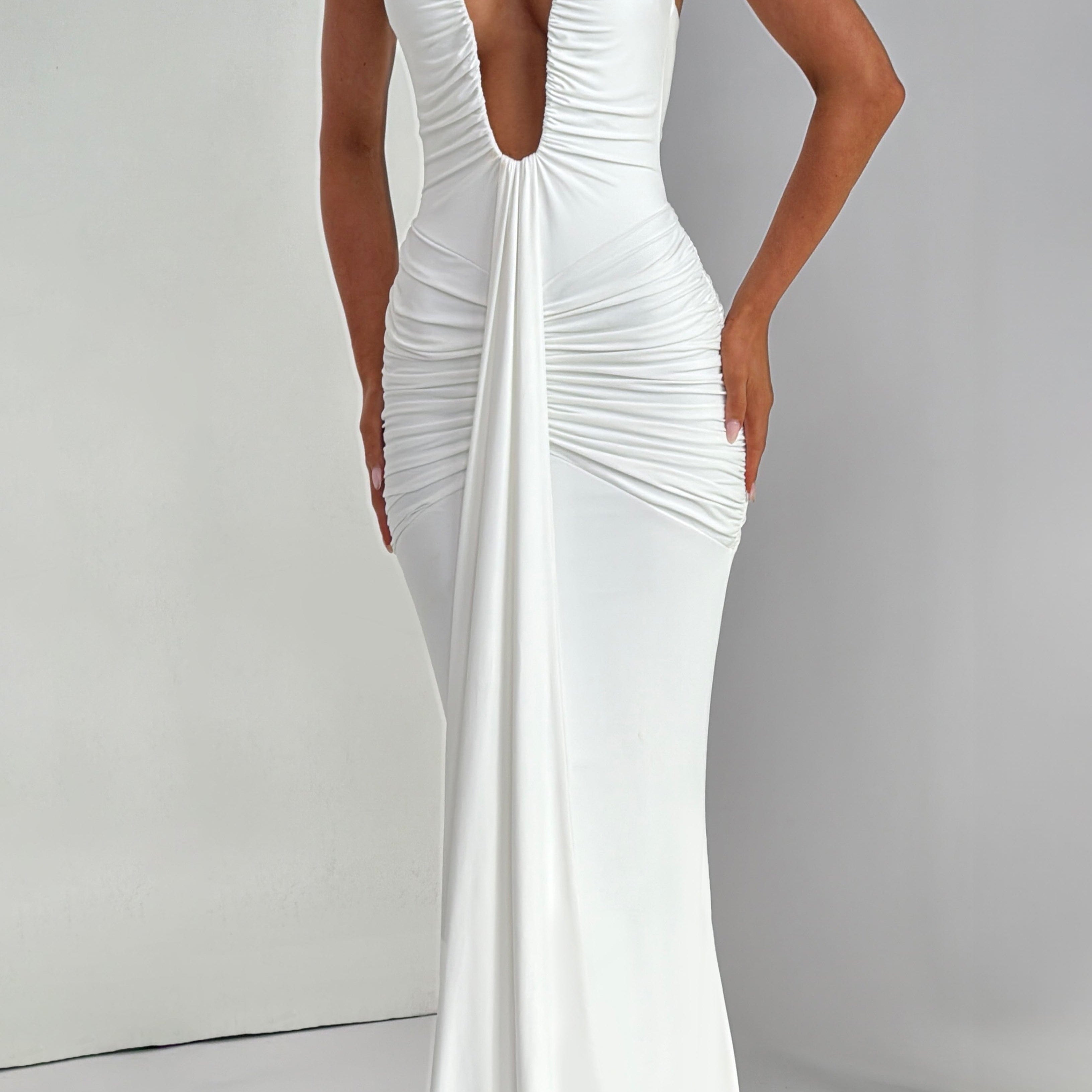 Rosetta Maxi Elbise – Beyaz