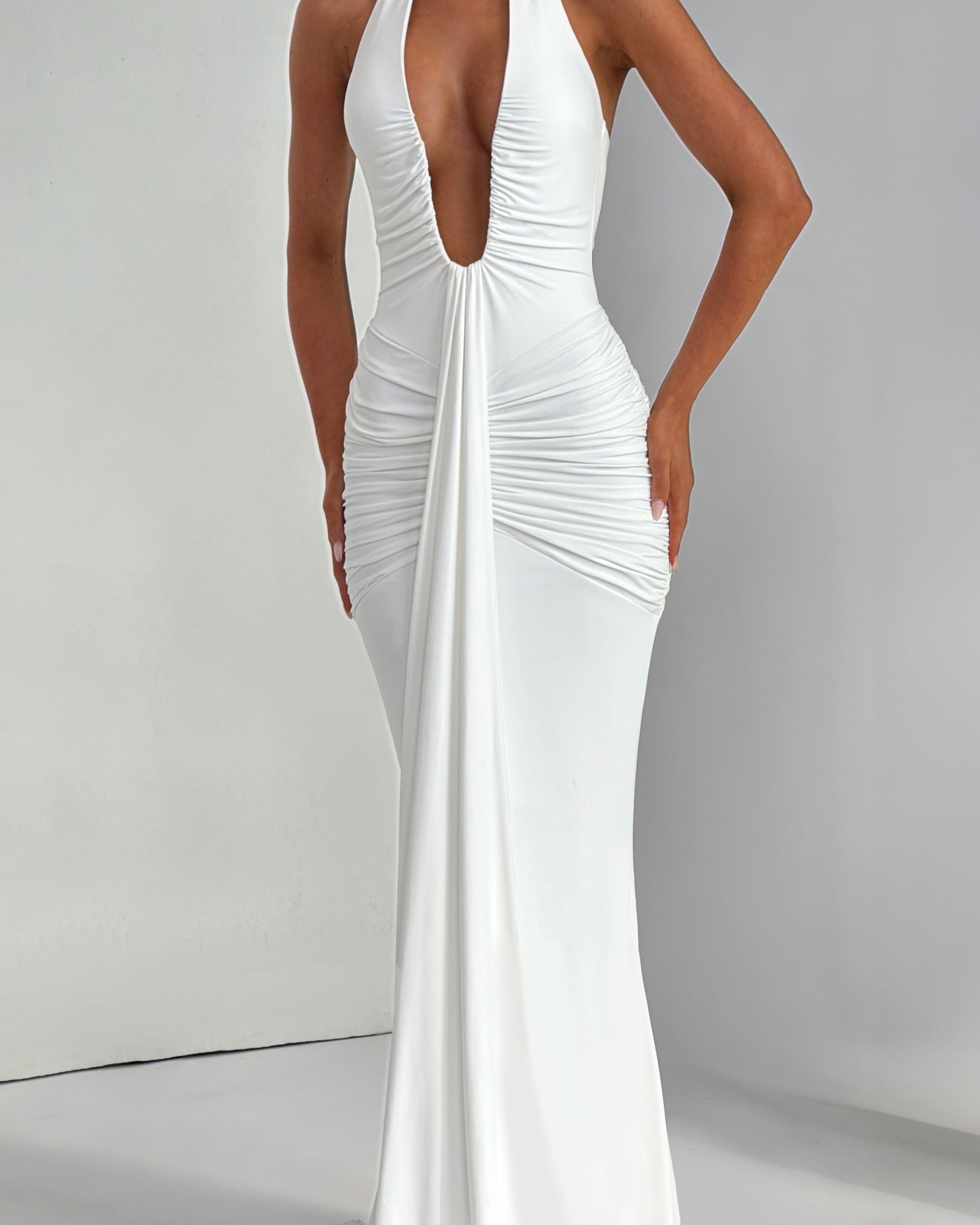 Rosetta Maxi Elbise – Beyaz