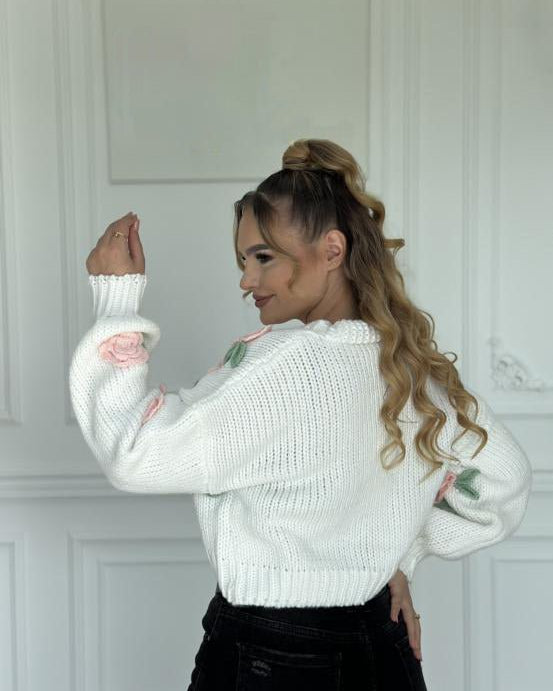 Selena Rose Örgü Kazak Hırka