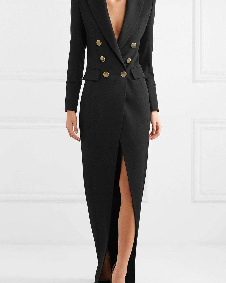 Simona Tuxedo Uzun Blazer Elbise