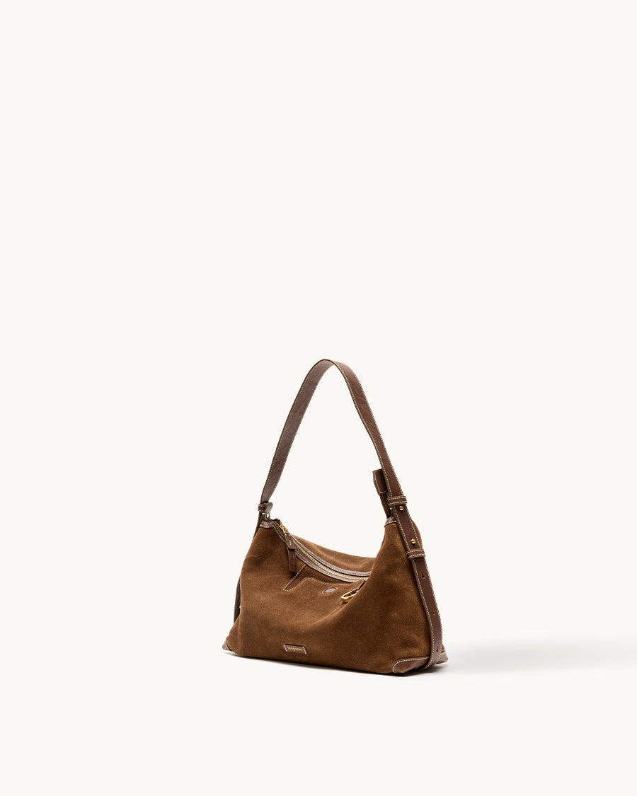 Loreva Small Hobo Çanta - Süet taba