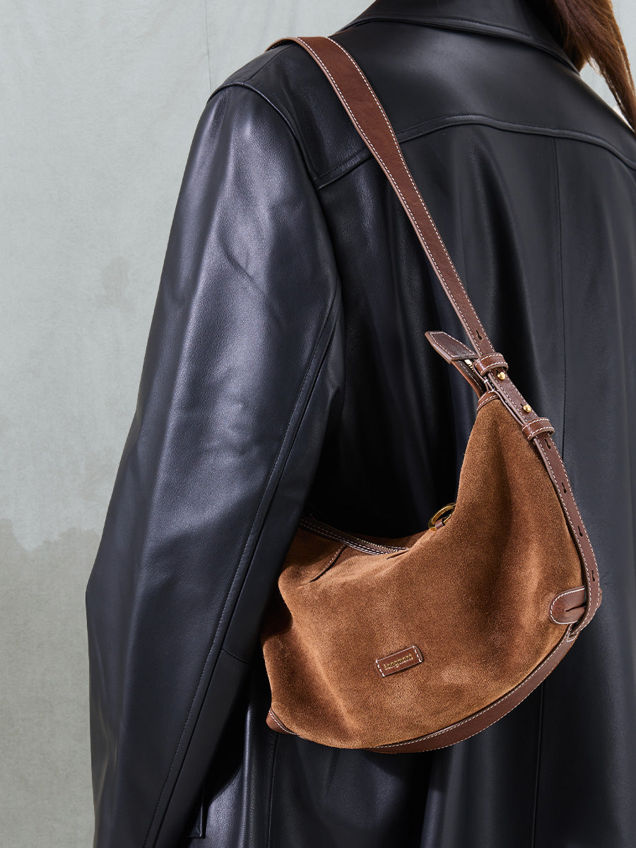 Loreva Small Hobo Çanta - Süet taba