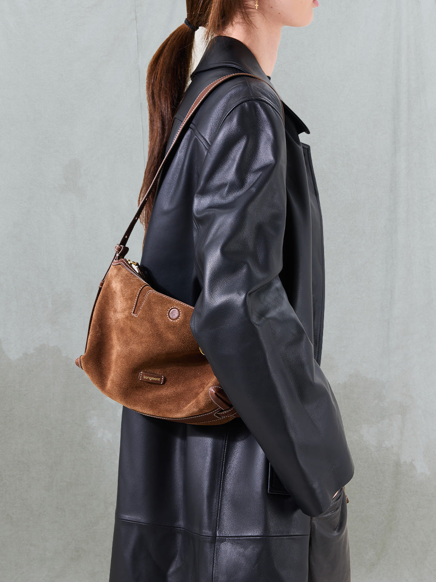 Loreva Small Hobo Çanta - Süet taba