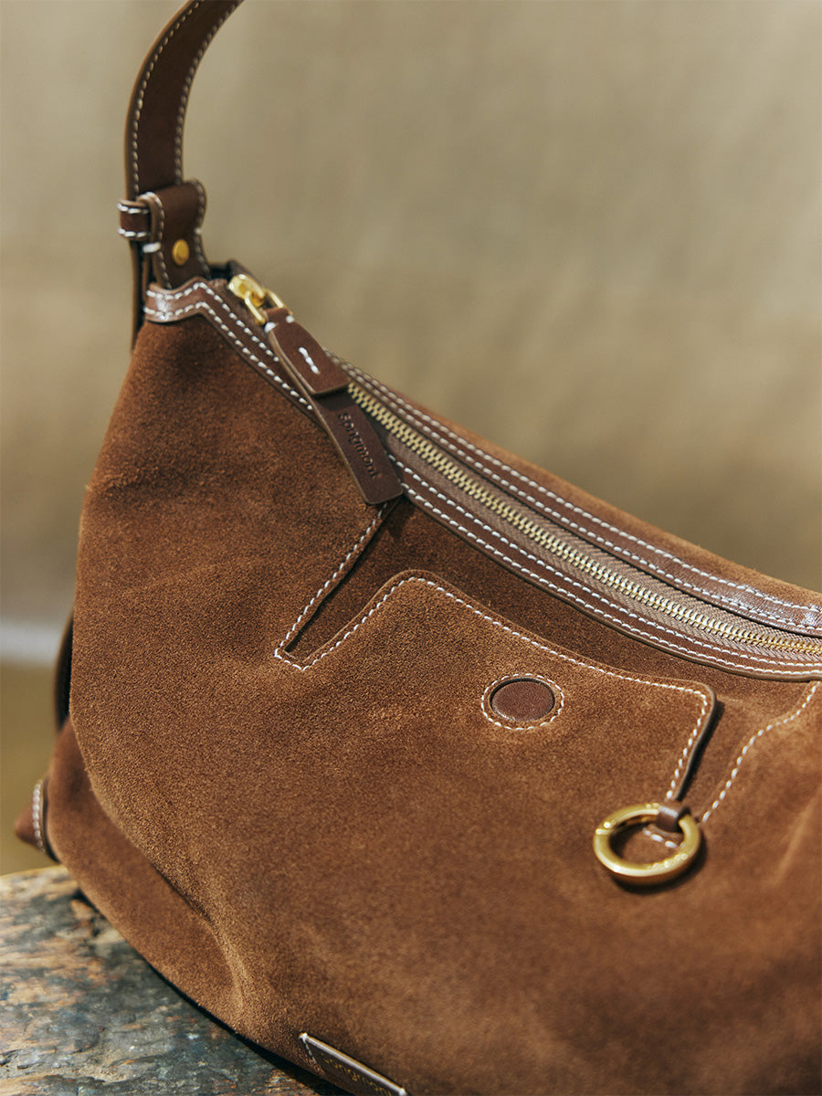 Loreva Small Hobo Çanta - Süet taba